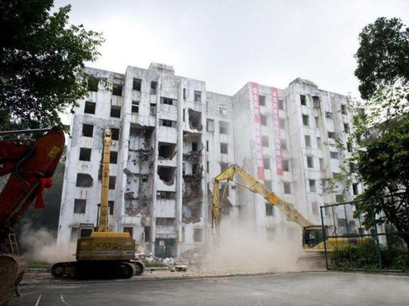 使用海沙的建筑物，墻體受損嚴重